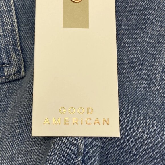 Good American Women’s Fit For Success Short-Sleeve Button-Up Jumpsuit  Blue – SP - Picture 6 of 8